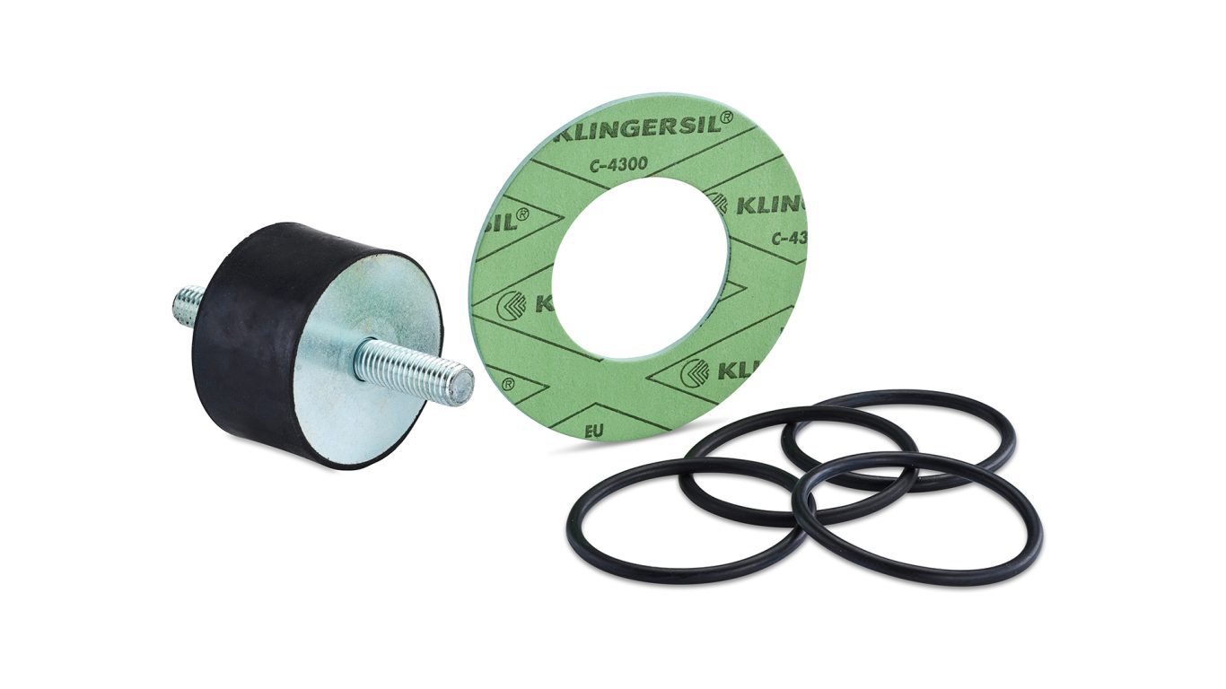 Es sind einige Dichtungen und Formteile abgebildet.